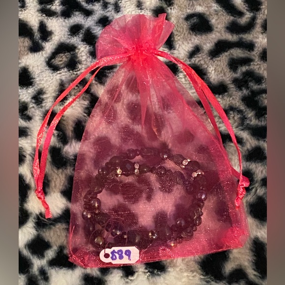 Handmade, Sacred geometry, Black iridescent spheres matching bracelet set - Picture 9 of 9